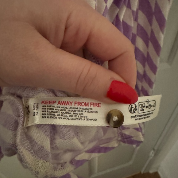 Anthropologie Lavender/Purple and White Geometric Button Down Long Sleeve Shirt - Picture 8 of 12